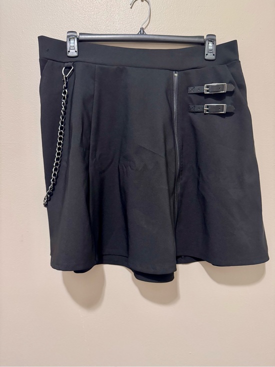 Torrid Curve Dresses & Skirts - Black Chain-Accent Skater Skirt